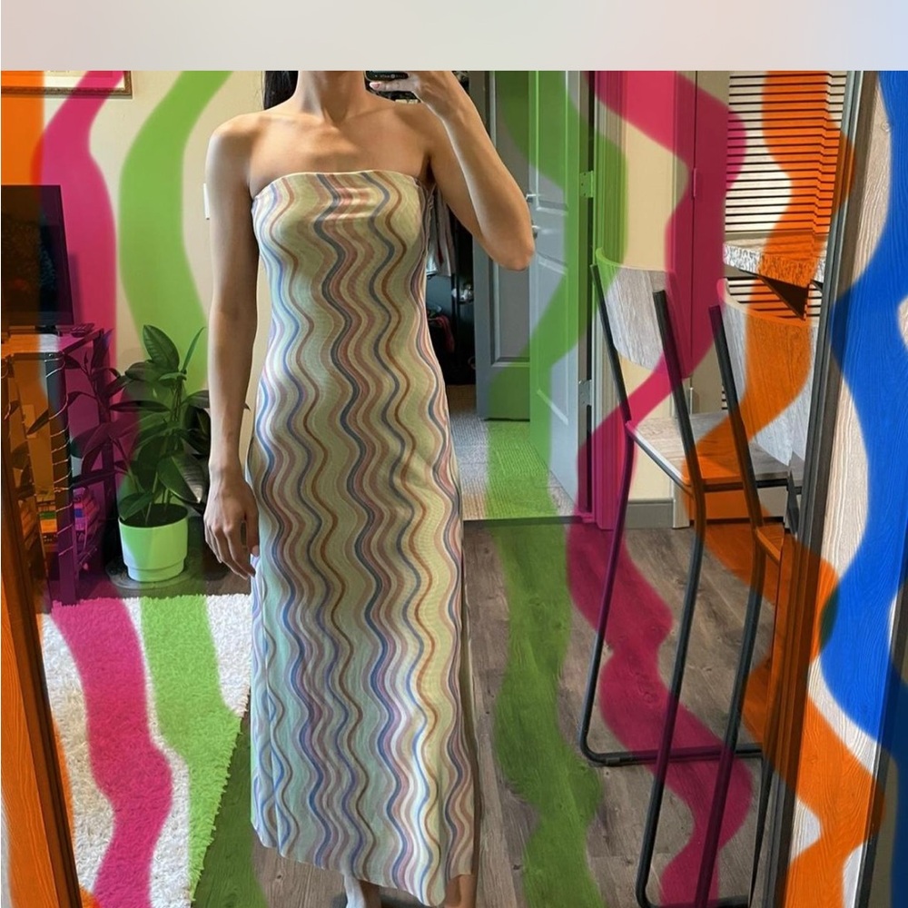 Zara Cream Tan Strapless Sheath Dress for Night Out